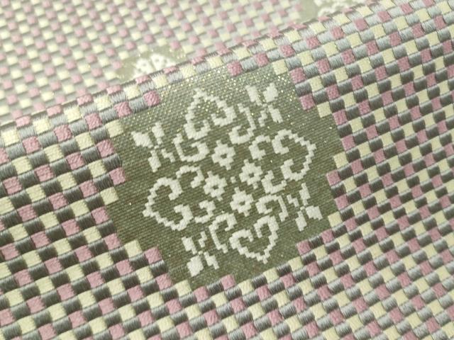 平和屋着物●本場筑前博多織 八寸名古屋帯 市松織 雪花文 金糸 正絹 逸品 CAAV8695vp