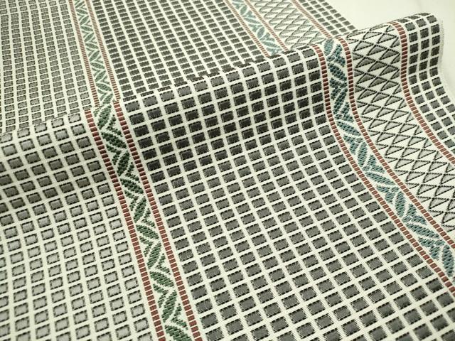 平和屋着物●本場筑前博多織　八寸名古屋帯　市松織　吉祥間道　正絹　逸品　未使用　CAAV8715vp