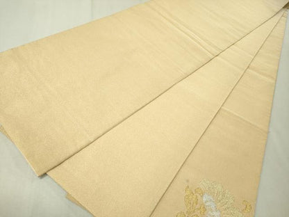 平和屋着物▼太鼓柄袋帯　綴れ　更紗唐草文　金銀糸　正絹　逸品　CAAV8761vp