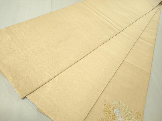 平和屋着物▼太鼓柄袋帯　綴れ　更紗唐草文　金銀糸　正絹　逸品　CAAV8761vp