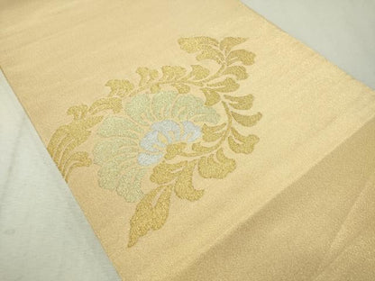 平和屋着物▼太鼓柄袋帯　綴れ　更紗唐草文　金銀糸　正絹　逸品　CAAV8761vp