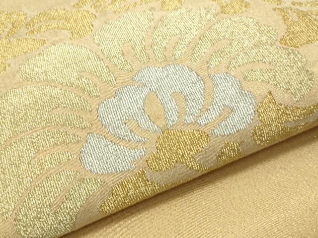 平和屋着物▼太鼓柄袋帯　綴れ　更紗唐草文　金銀糸　正絹　逸品　CAAV8761vp