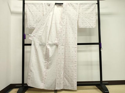 平和屋着物▽小紋 単衣 吉祥花唐草文 洗える着物 CAAV8801gh