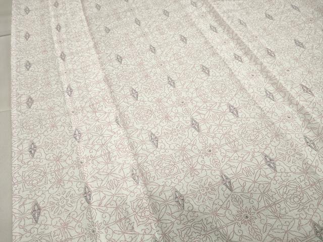 平和屋着物▽小紋 単衣 吉祥花唐草文 洗える着物 CAAV8801gh