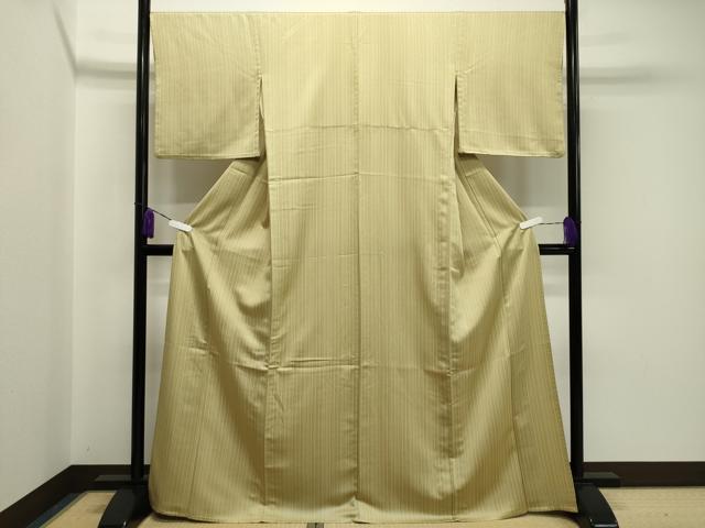 平和屋着物▽小紋 単衣 縞 洗える着物 CAAV8867gh