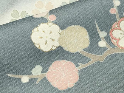 平和屋着物▽訪問着 単衣 枝花文 暈し染め 金彩 正絹 逸品 CAAV8871gh