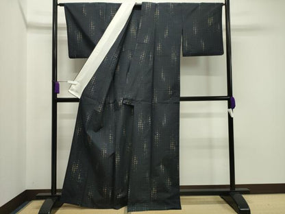 平和屋着物▽上質な紬 単衣 吉祥文 正絹 逸品 CAAV8872gh