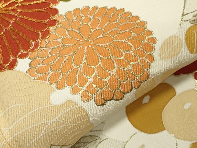平和屋着物▽訪問着 単衣 駒刺繍 草花文 暈し染め 金彩 正絹 逸品 CAAV8874gh