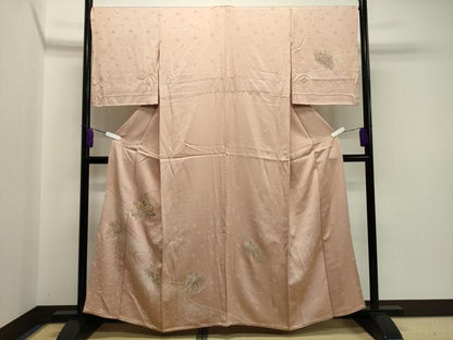 平和屋着物▽中国三大刺繍 スワトウ刺繍 訪問着 単衣 絞り 地紙重ね花唐草文 金彩 正絹 逸品 CAAV8876gh