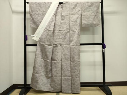 平和屋着物▽本場大島紬　単衣　風景花文　正絹　逸品　CAAV8878gh