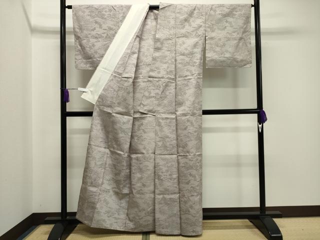 平和屋着物▽本場大島紬　単衣　風景花文　正絹　逸品　CAAV8878gh
