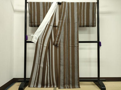 平和屋着物▽上質な小紋 単衣 鹿の子間道 正絹 逸品 未使用 CAAV8879gh