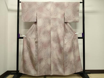 平和屋着物▽上質な小紋 単衣 花唐草文 暈し染め 正絹 逸品 CAAV8880gh