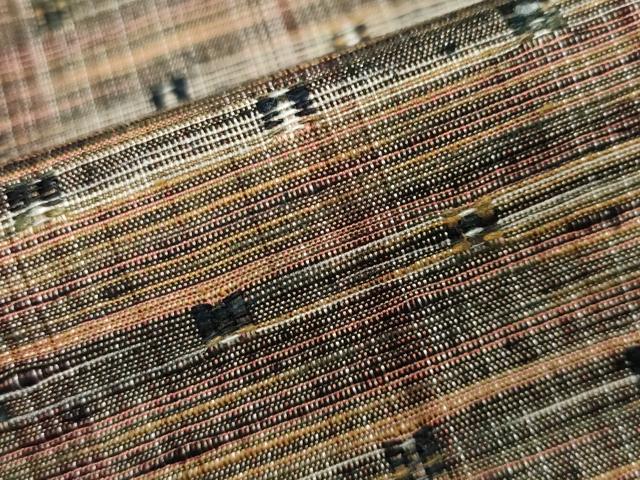 平和屋着物▽上質な紬 単衣 花織 霞文 正絹 逸品 CAAV8881gh