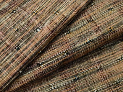 平和屋着物▽上質な紬 単衣 花織 霞文 正絹 逸品 CAAV8881gh