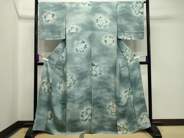 平和屋着物▽上質な小紋 単衣 舞花文 正絹 逸品 未使用 CAAV8883gh