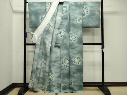 平和屋着物▽上質な小紋 単衣 舞花文 正絹 逸品 未使用 CAAV8883gh