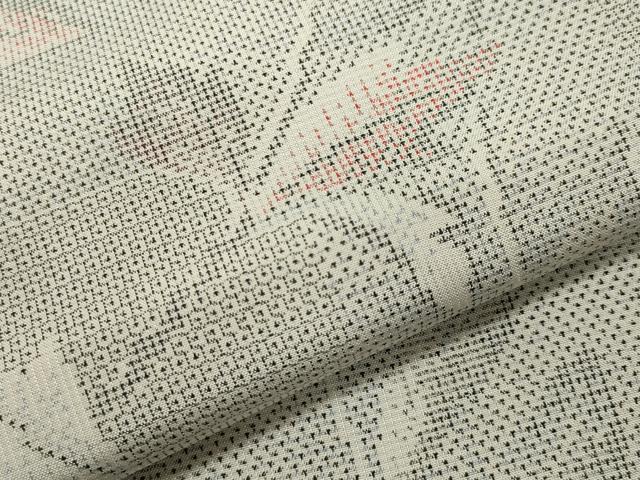 平和屋着物▽本場大島紬 単衣 白大島 120亀甲 花唐草文 正絹 逸品 CAAV8884gh