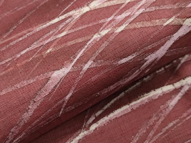 平和屋着物▽上質な小紋　単衣　紬地　ろうけつ染め　芝草文　正絹　逸品　未使用　CAAV8886gh
