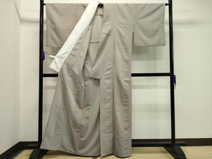平和屋着物▽小紋 単衣 縞 洗える着物 CAAV8894gh