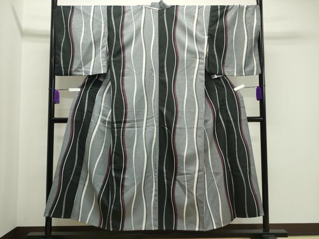 平和屋着物▽小紋 単衣 立涌花文 洗える着物 CAAV8897gh