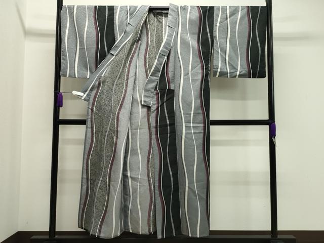 平和屋着物▽小紋 単衣 立涌花文 洗える着物 CAAV8897gh