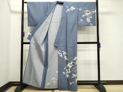 平和屋着物▽訪問着 単衣 枝桜文 金彩 洗える着物 CAAV8900gh