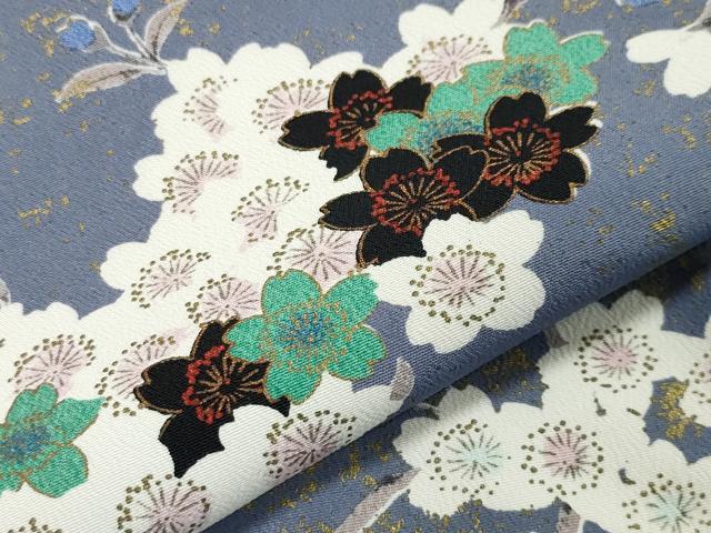 平和屋着物▽訪問着 単衣 枝桜文 金彩 洗える着物 CAAV8900gh