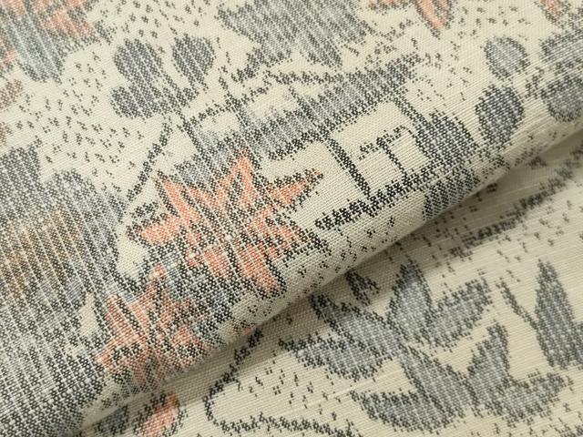 平和屋着物▽上質な紬 単衣 風景笠松文 正絹 逸品 CAAV8903gh