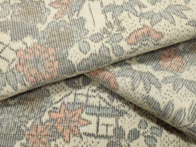 平和屋着物▽上質な紬 単衣 風景笠松文 正絹 逸品 CAAV8903gh