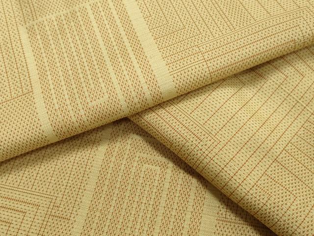 平和屋着物▽上質な紬 単衣 色紙重ね吉祥文 正絹 逸品 CAAV8905gh