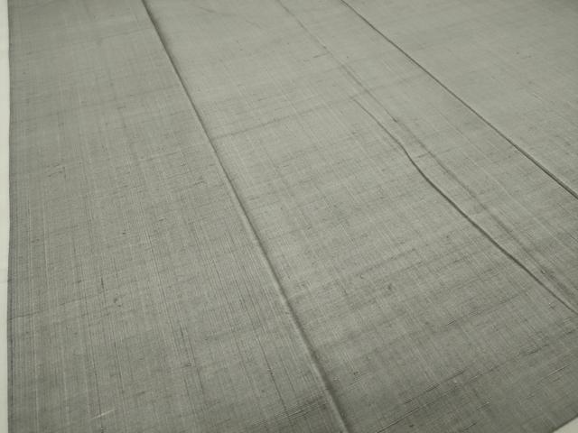 平和屋着物▽結城紬 単衣 銀鼠色 正絹 逸品 CAAV8907gh