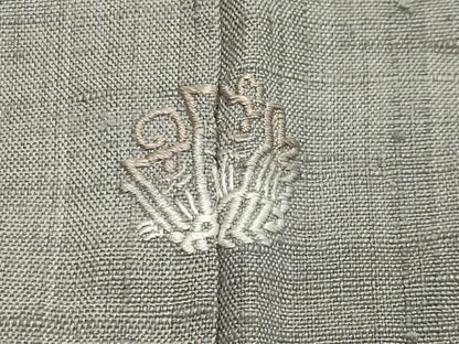 平和屋着物▽結城紬 単衣 銀鼠色 正絹 逸品 CAAV8907gh