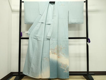 平和屋着物▽中国三大刺繍 スワトウ刺繍 総刺繍 訪問着 単衣 蜀江花唐草文 暈し染め 正絹 逸品 CAAV8909gh