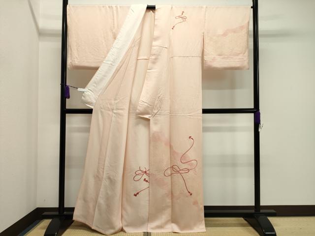 平和屋着物▽訪問着 単衣 刺繍 道長結び紐文 正絹 逸品 CAAV8910gh