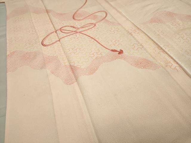 平和屋着物▽訪問着 単衣 刺繍 道長結び紐文 正絹 逸品 CAAV8910gh