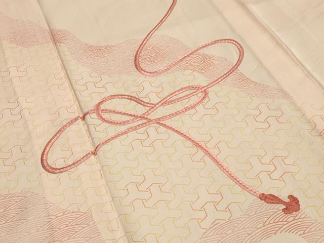 平和屋着物▽訪問着 単衣 刺繍 道長結び紐文 正絹 逸品 CAAV8910gh