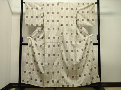 平和屋着物▽本塩沢 単衣 吉祥文 正絹 逸品 CAAV8917gh