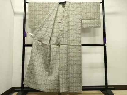 平和屋着物▽上質な紬 単衣 琉球絣文様 正絹 逸品 CAAV8918gh