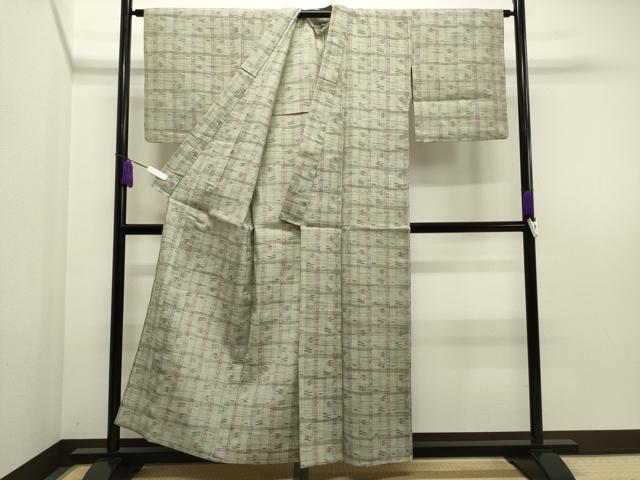 平和屋着物▽上質な紬 単衣 琉球絣文様 正絹 逸品 CAAV8918gh