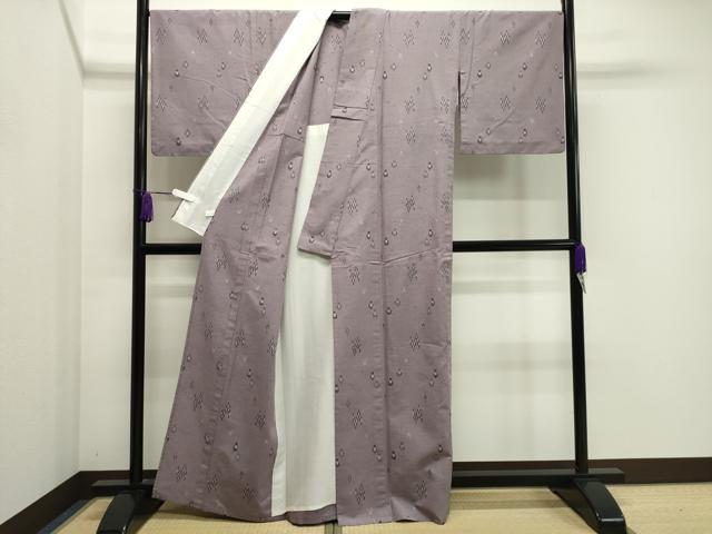 平和屋着物▽ぜんまい紬 単衣 吉祥文 正絹 逸品 CAAV8920gh