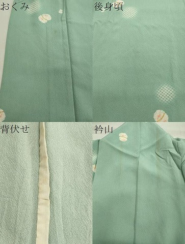 平和屋着物▽上質な小紋　単衣　鹿の子丸文　正絹　逸品　CAAV8921gh