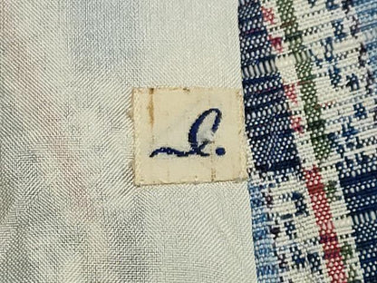 平和屋着物▽上質な紬　単衣　吉祥文　正絹　逸品　CAAV8922gh