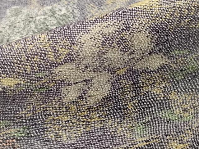 平和屋着物▽上質な紬 単衣 枝花文 正絹 逸品 CAAV8924gh