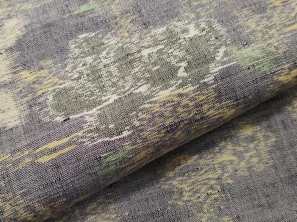 平和屋着物▽上質な紬 単衣 枝花文 正絹 逸品 CAAV8924gh