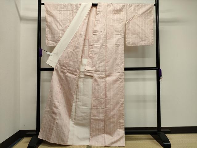 平和屋着物▽上質な紬 単衣 笹竹文 正絹 逸品 未使用 CAAV8930gh