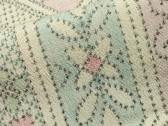 平和屋着物▽本塩沢 単衣 吉祥花唐草文 正絹 逸品 未使用 CAAV8931gh