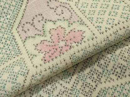平和屋着物▽本塩沢 単衣 吉祥花唐草文 正絹 逸品 未使用 CAAV8931gh