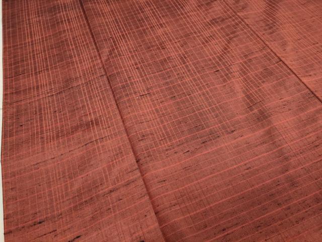 平和屋着物▽上質な紬 単衣 格子柄 正絹 逸品 未使用 CAAV8934gh