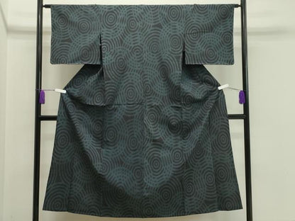 平和屋着物▽上質なお召 単衣 吉祥文 正絹 逸品 未使用 CAAV8937gh